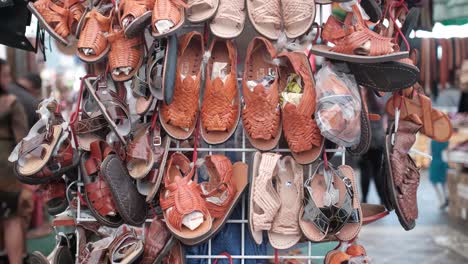 hispanic sandals hanging on the rack