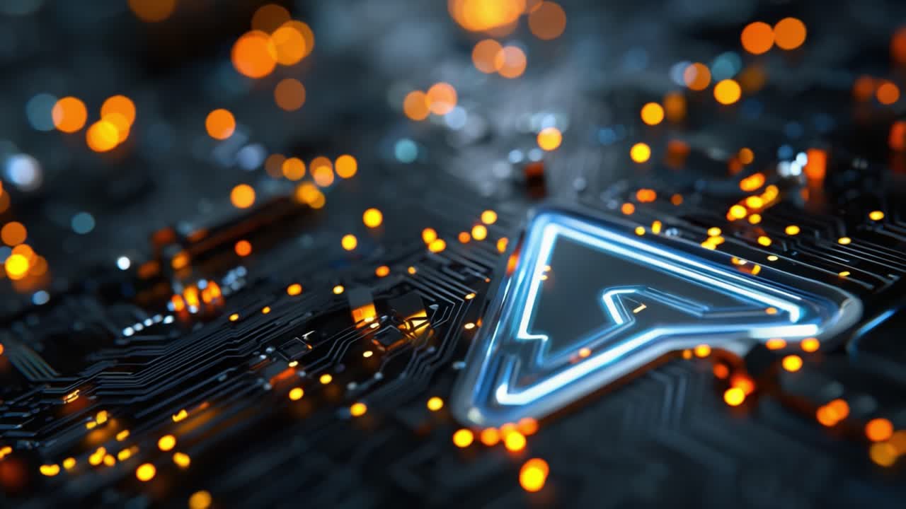 An Intricate Digital Landscape: A Close-Up View of a Circuit Board Featuring Glowing Elements and Abstract Shapes That Illustrate Technology's Modern Aesthetic