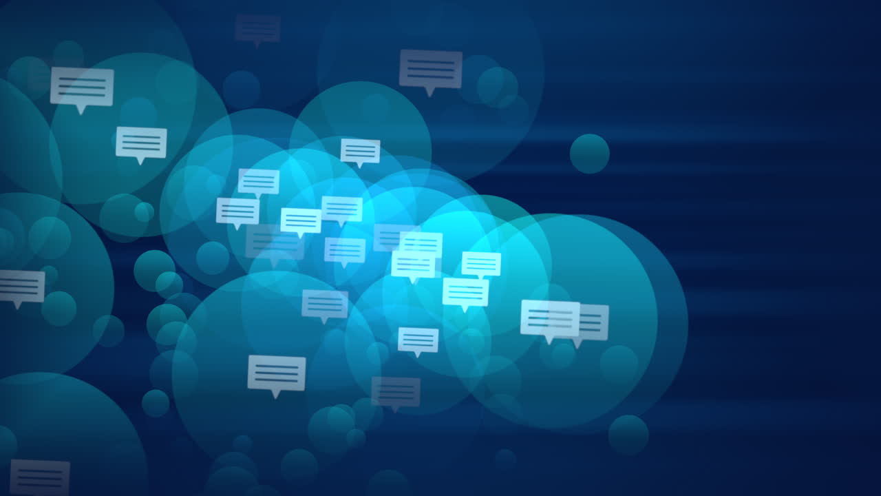 Motion Message icons on simple network background 1
