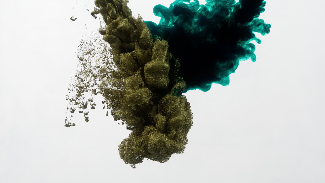 dos chorros de fluido abstracto colorido que se mezclan lentamente