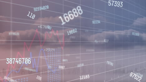 animación del procesamiento de datos financieros a través de nubes