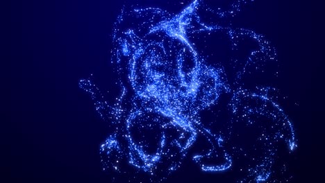 bg. brillos azules brillan y brillan, girando en un líquido viscoso, coloridos brillando en la luz. fondo de partículas 4k como confeti en aceite. lumma mate como canal alfa. renderizado en 3d.