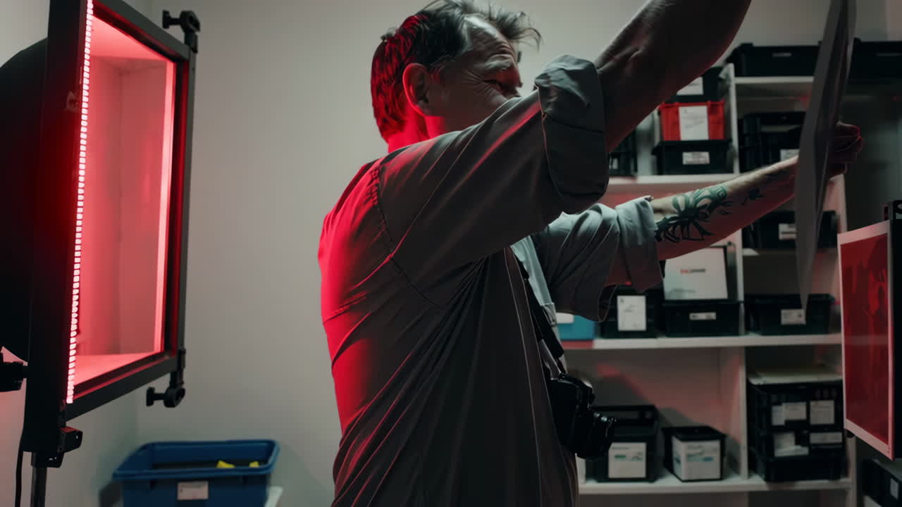 Photographer Working in a Darkroom