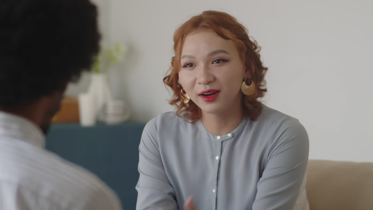 Depressed Woman Having Psychological Session with Specialist