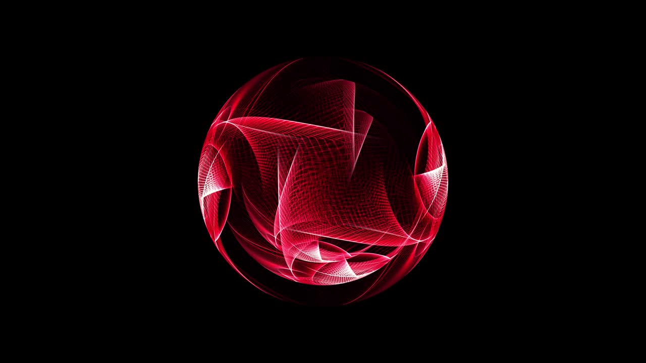Futuristic abstract geometric graphic red sphere symmetric seamless loop footage with alpha channel for your abstract science, technology, event, concert, music videos, video art, holiday show, party.