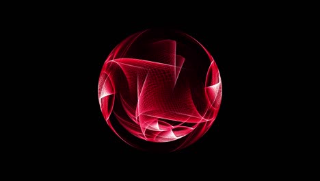 futuristic abstract geometric graphic red sphere symmetric seamless loop footage with alpha channel for your abstract science, technology, event, concert, music videos, video art, holiday show, party.