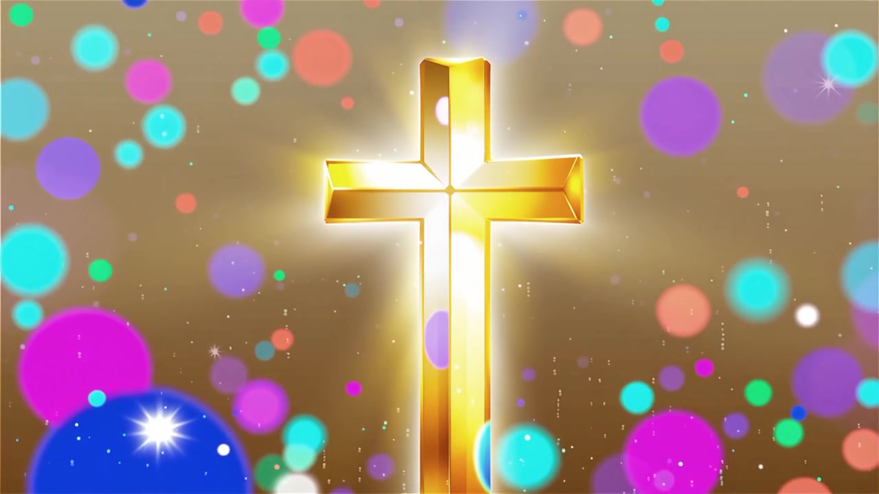 Christliches Kreuz, himmlisches Licht, Anbetungshintergrund.