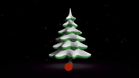 animation of turning christmas tree on black background