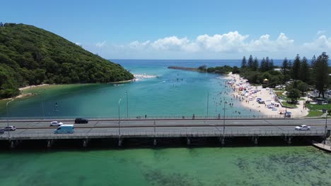 this footage is a perfect combination between nature and infrastructure