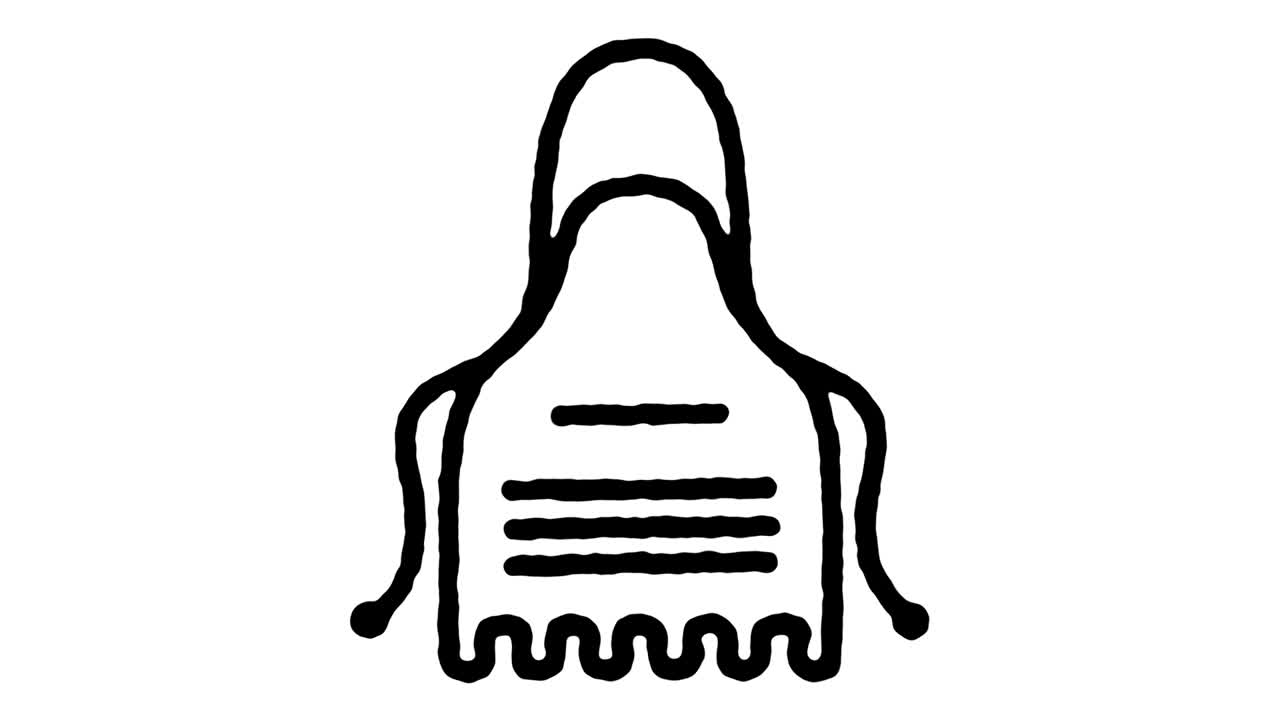 요리사 조수 스케치 라인 아이콘 애니메이션