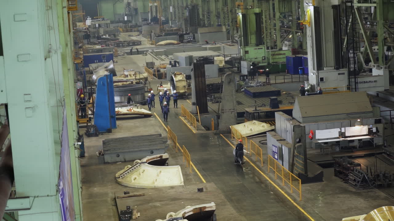 Industrial Manufacturing Facility with Workers