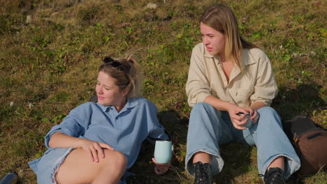 two friends relaxing outdoors