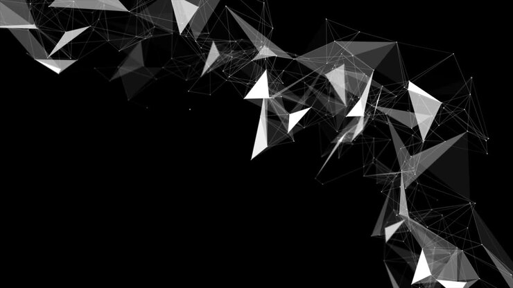Abstract Plexus Blue Geometrical Shapes Loop Bacground Animation.