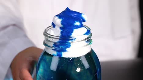 color diffusion in shaving cream on water