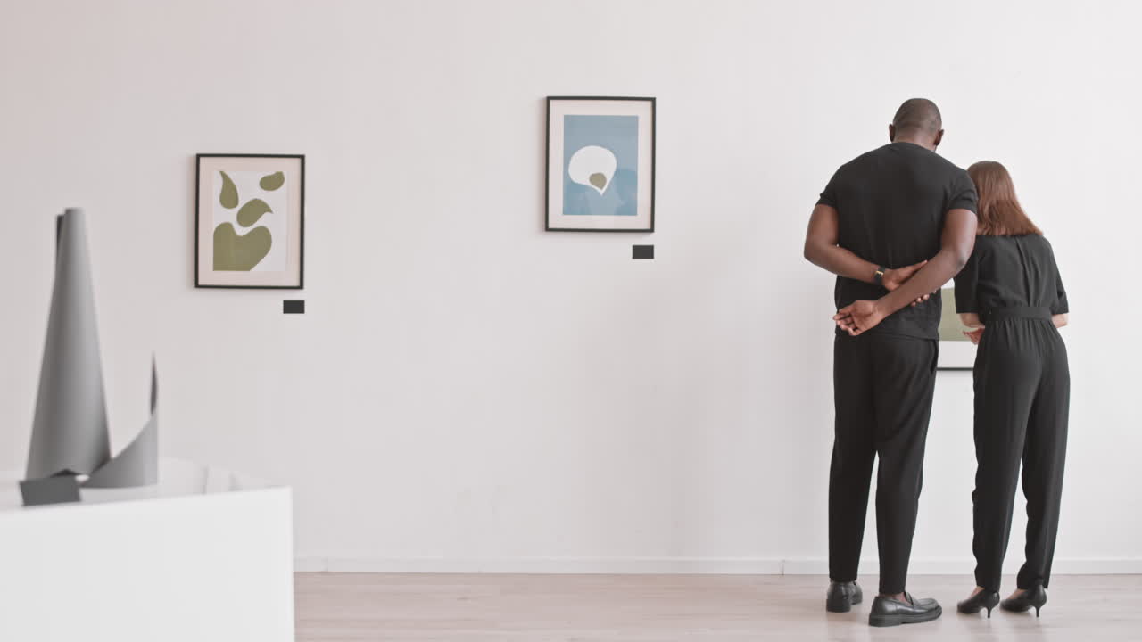 Couple in Art Gallery Rear View