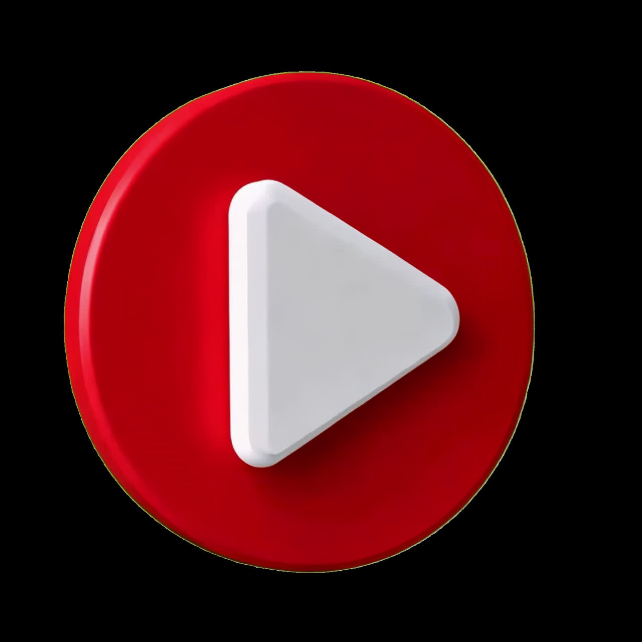 Red play button icon design animation isolated asset, transparent 4K video, alpha channel, ProRes