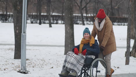 couple in a winter park