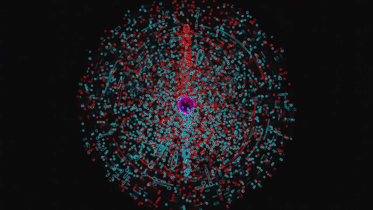 patrón geométrico abstracto colorido con círculos y puntos