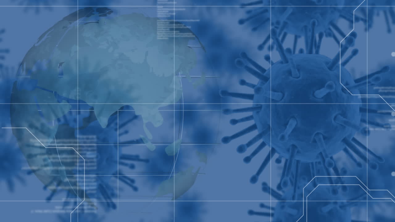 코로나19 세포와 데이터 프로세싱은 지구를 회전시키는 데 대항합니다.