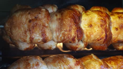 roasted chicken on a spit