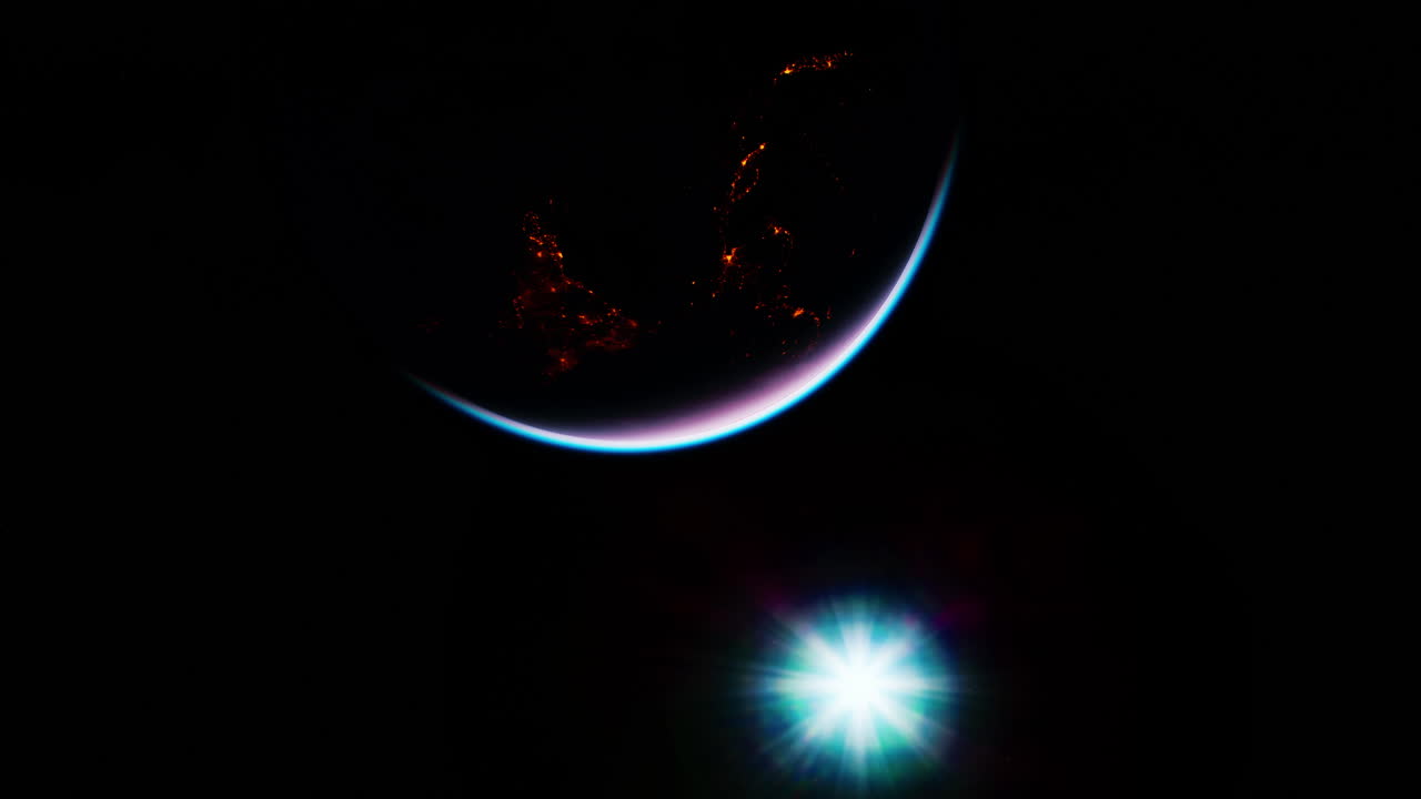 Surface of Earth planet in deep space