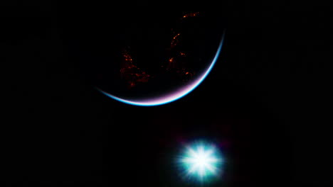 de la superficie del planeta tierra en el espacio profundo