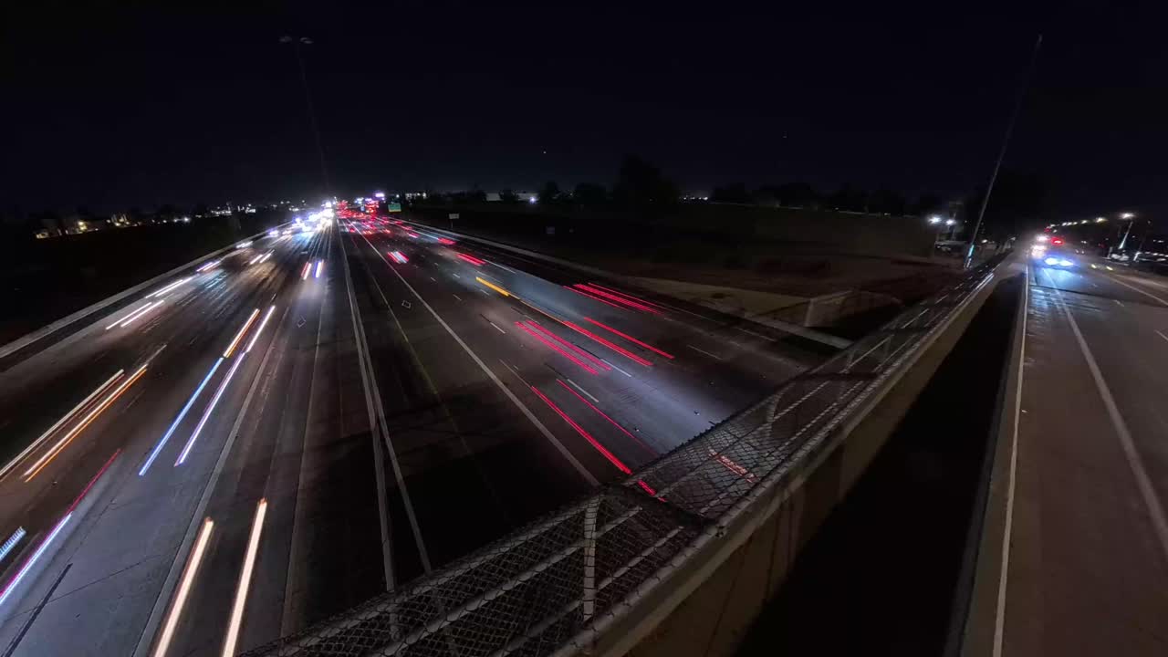 Wide angle Time Lapse of Arizona highway 60 in Gilbert and Mesa Arizona USA.