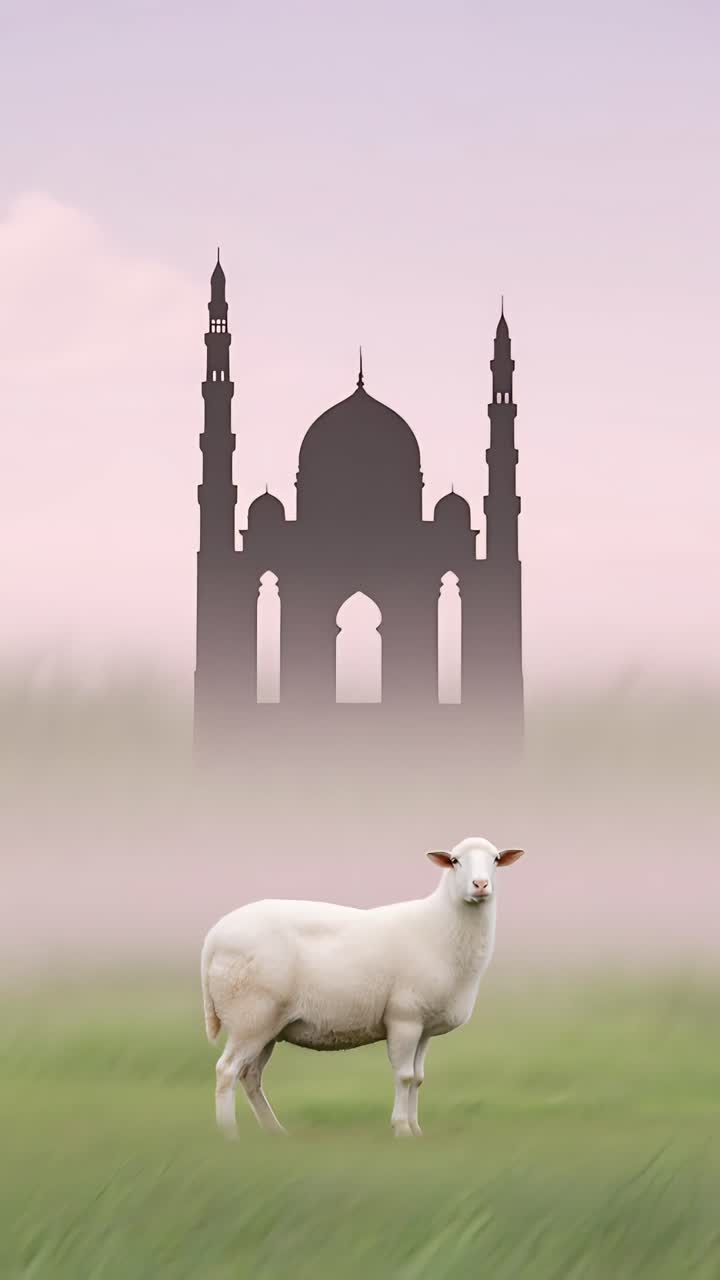 Mesquita Eid al-Adha Fundo Islâmico 4K.