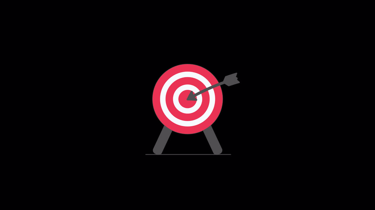 Animated Arrow Hitting Bullseye on Target