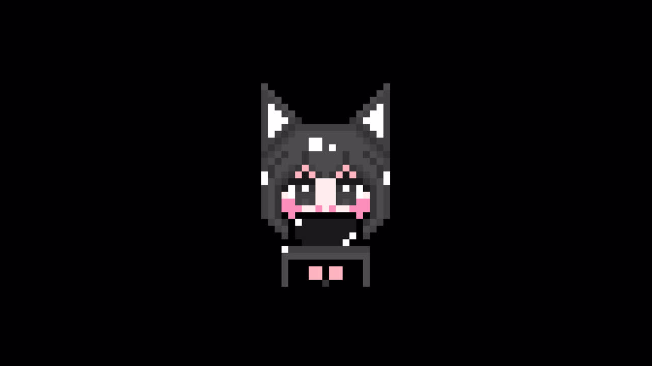 Pixel Cat girl personal computer short hair Looping animation. 1080p (6).mov