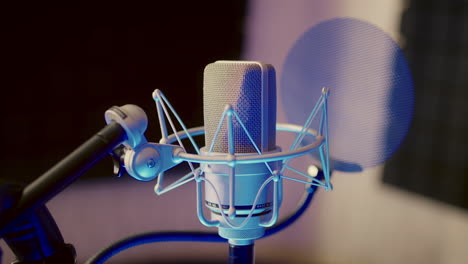 professional studio microphone with pop filter