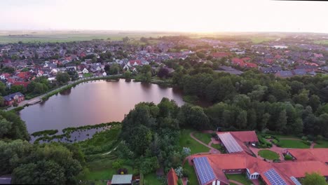 Aerial View Over a Small Town Drone Footage