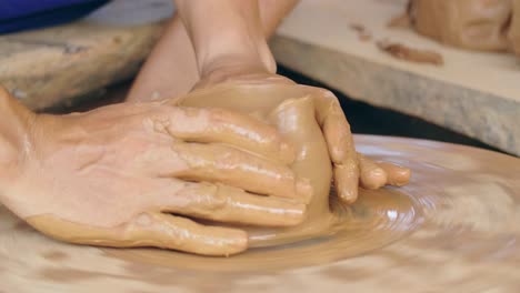 pottery making on a pottery wheel