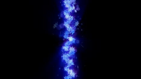 el símbolo del invierno brillante con los copos de nieve de belleza. vórtice de la nieve de giro. patrón de invierno. la belleza bailando copos de neve. animación de bucle abstracto.