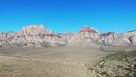 aerial view of the red rock mountains, highway and scenery