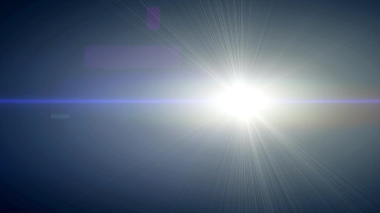 Flare Ottico Luminoso in Espansione e Dissolvenza su Sfondo Nero