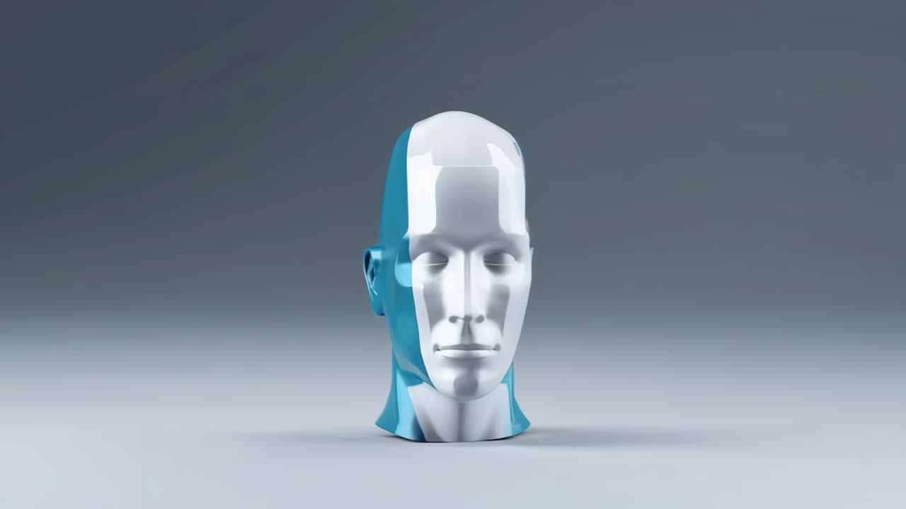 Conceptual AI Head Statue