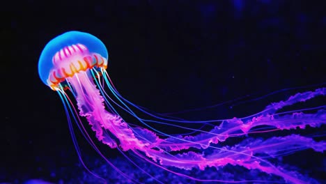 coloridas medusas en las profundidades del mar