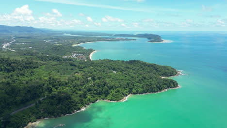 aerial cinematic view of khao lak coastline in thailand