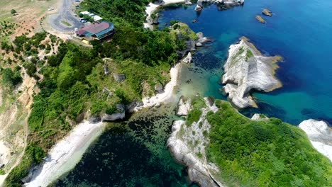 aeiral view of kilimli bay - drone