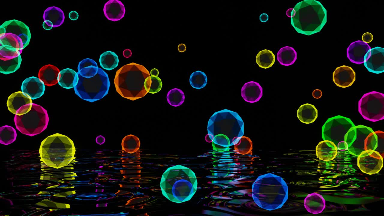 el bucle de vj rebotando bolas de vidrio coloridas y brillantes.