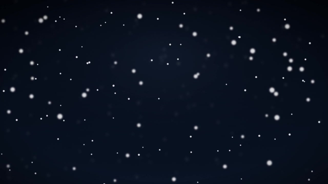 Abstract Motion Background with Floating White Particles on Dark Blue