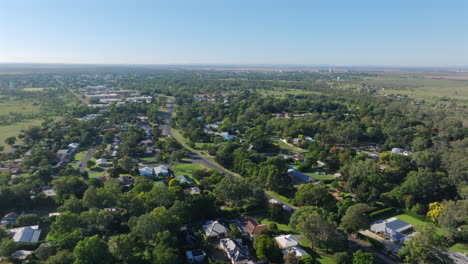 aerial: drone footage of moree town in regional nsw, australia