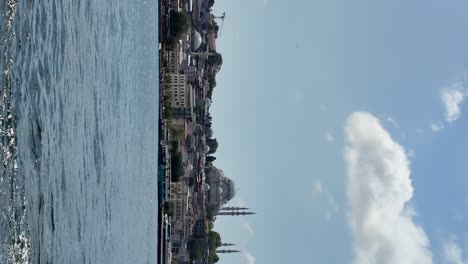panoramic view of istanbul cityscape with a mosque along the bosphorus waterfront
