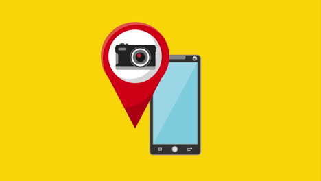 camera and smartphone location icon