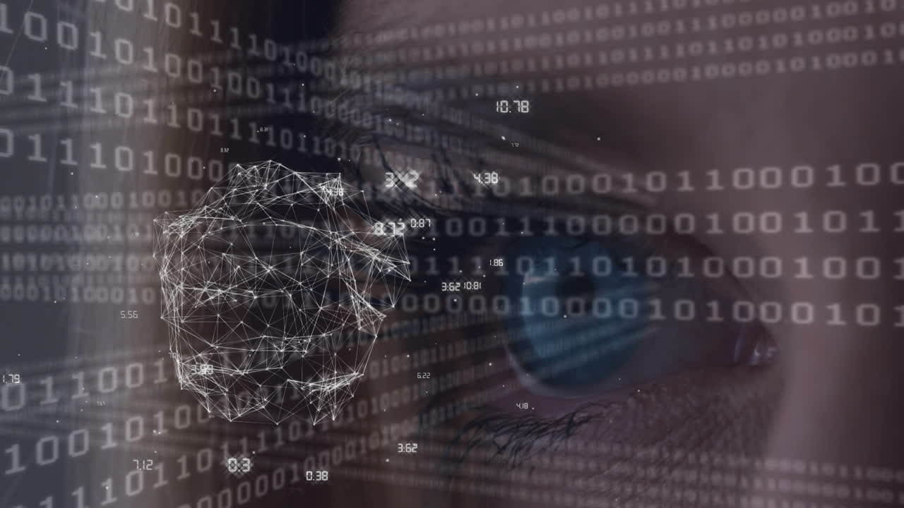 animación del procesamiento de datos sobre el ojo