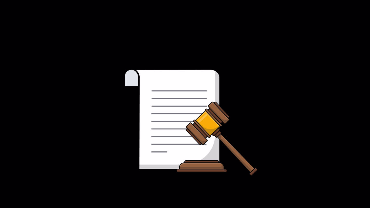 Animated Legal Document and Gavel Illustration