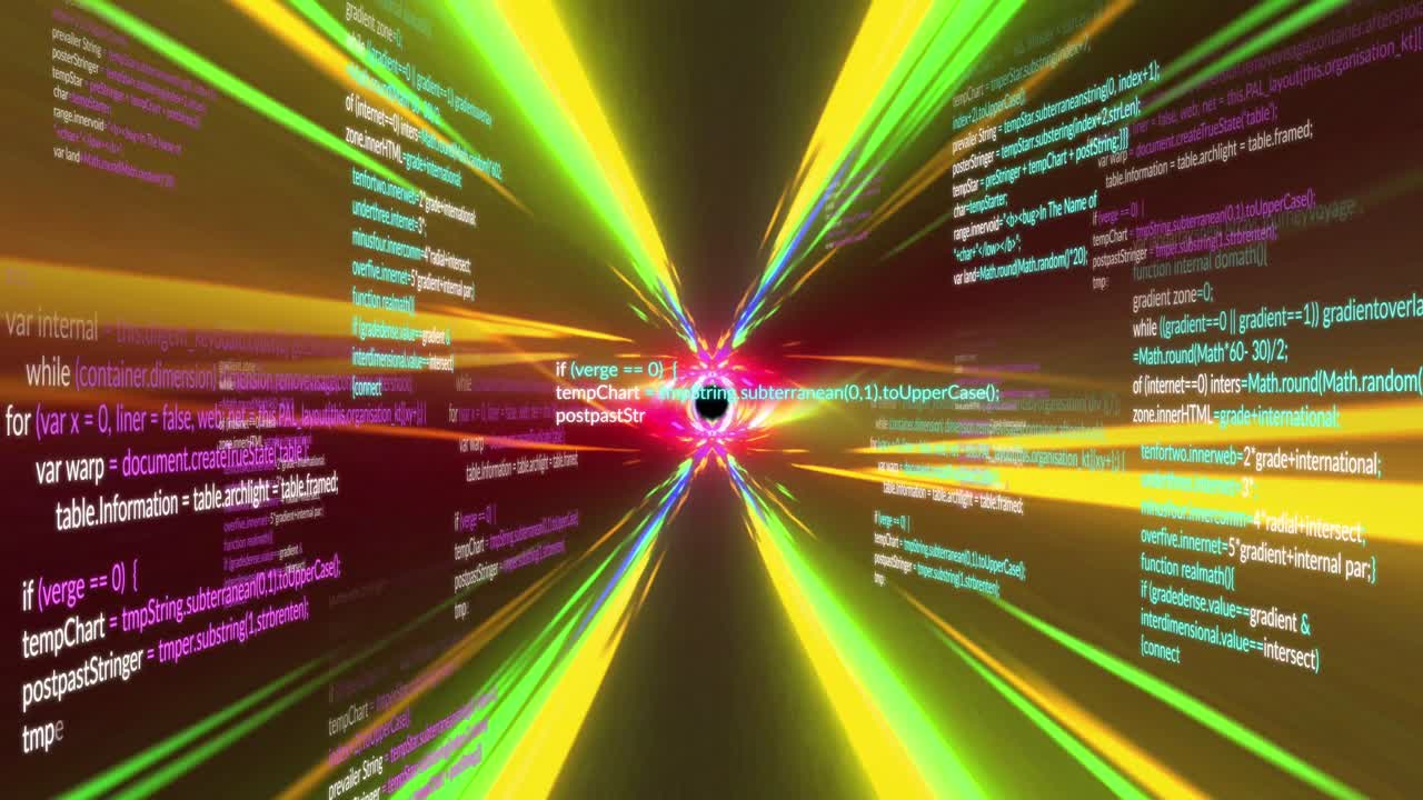 animación de senderos de luz y procesamiento de datos
