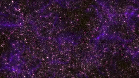 chaos moving purple sparkles and stars in deep galaxy