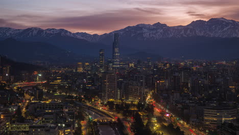 santiago de chile time lapse downtown morning spring night dusk